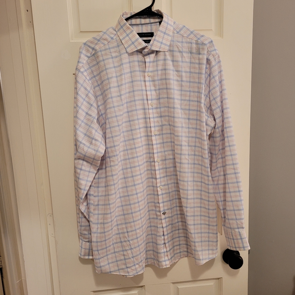 Tommy Hilfiger THFlex Supima Regular Fit Stretch Button Down, Size L